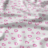 Decorative cotton fabric, by the meter, Pink Hearts on White