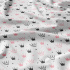 Children's cotton fabric 100% cotton, 125 g/m², width 160 cm, pink crowns on white