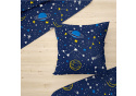 Children's Cotton Fabric Galaxy Yellow on Navy