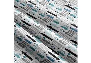 Children's cotton fabric by the meter Cars on Turquoise Children's cotton fabric by the meter Cars on Turquoise