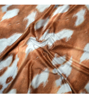 Minky fabric patterned, 380 g/m², width 160 cm, by the meter, Brown Cow