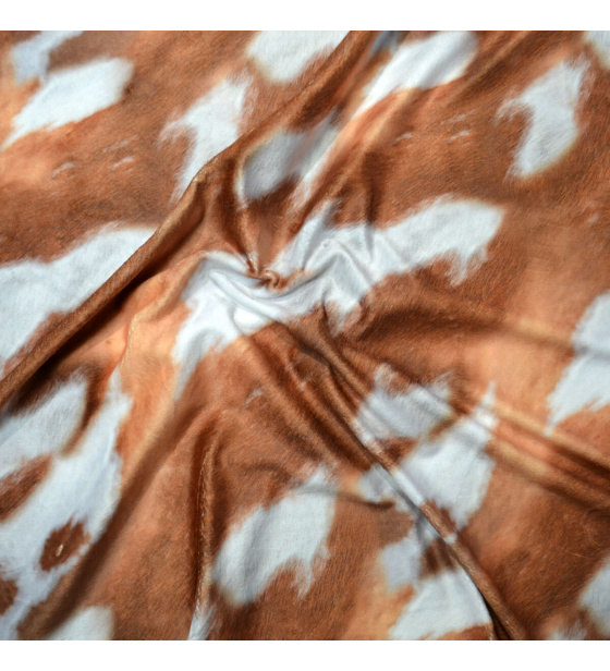 Minky fabric patterned, 380 g/m², width 160 cm, by the meter, Brown Cow