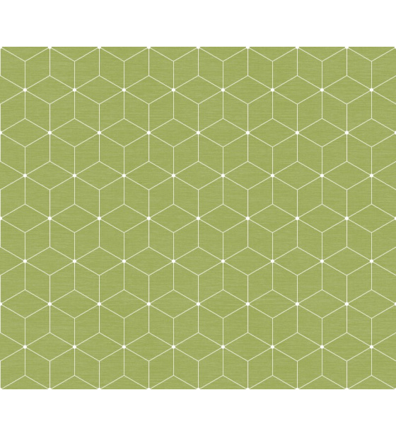 Velvet upholstery fabrics with print, Cubes on Green