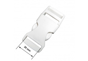 Plastic buckle 20 mm color White