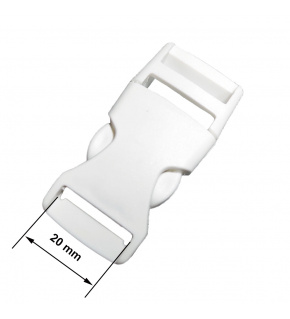 Plastic buckle 20 mm color White
