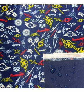 Waterproof fabric Kodura PVC coating 600D, 360 g/m², width 150 cm, ocean on blue