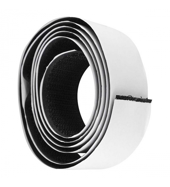 Black hook and loop tape with adhesive, length 50 cm, width 100 mm