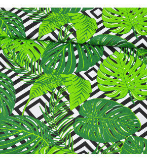 Cotton fabric 100% cotton, 125 g/m², width 160 cm, green leaves