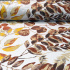 Cotton fabric 100% cotton, 125 g/m², width 160 cm, brown and yellow leaves on white