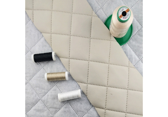Eco-leather color ecru quilted 1.45 m x 0.88 m
