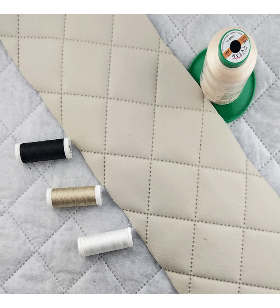 Eco-leather color ecru quilted 1.45 m x 0.35 m