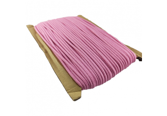 Round colored elastic, 3 mm, 50 m, color pink