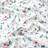 Christmas cotton fabric, by the meter, width 160 cm, Christmas pattern on White