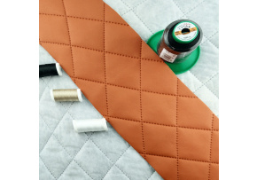 Eco-leather color Orange quilted with ultrasound, faux leather by the meter