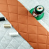 Eco-leather color Orange quilted with ultrasound, faux leather by the meter