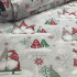 Christmas cotton fabric, by the meter, width 160 cm, Red and Green Elves on Grey